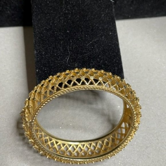 Marcel Boucher Gilded Gold Trellis Bracelet 1950's in Perfect Condition - Picture 8 of 14